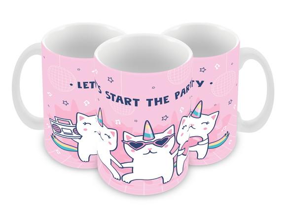 Caneca Polímero Gatinho Unicórnio Personalizada