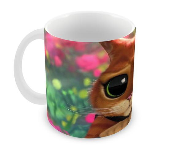 Caneca Polímero Gato de Botas 2 Personalizada