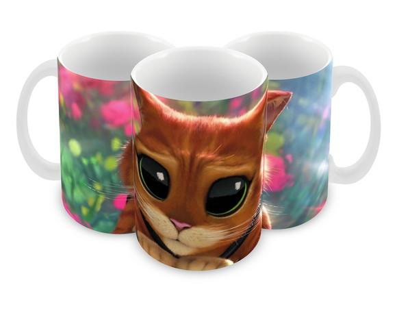 Caneca Polímero Gato de Botas 2 Personalizada