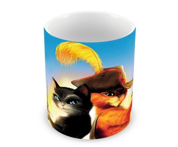 Caneca Polímero Gato de Botas 2 Personalizada
