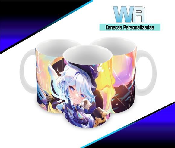 Caneca Polímero Genshin Impact Furina Personalizada