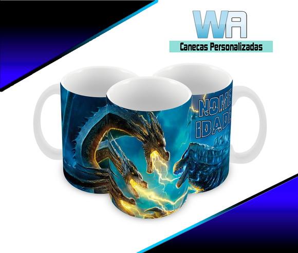 Caneca Polímero Godzilla Personalizada
