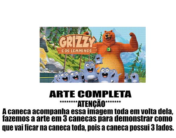 Caneca Polímero Grizzy e os Lemmings Personalizada