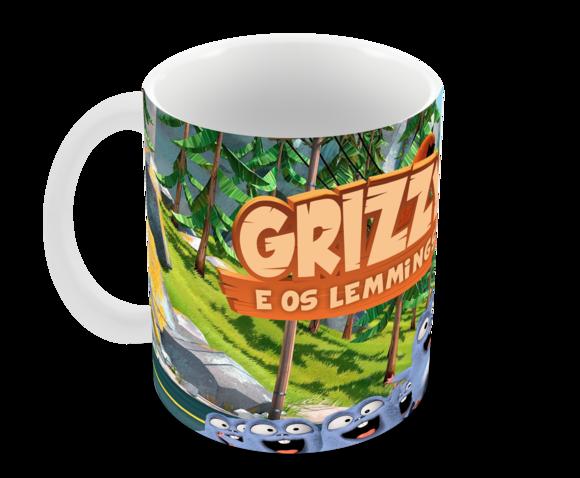 Caneca Polímero Grizzy e os Lemmings Personalizada
