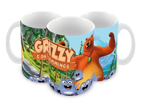 Caneca Polímero Grizzy e os Lemmings Personalizada
