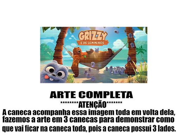 Caneca Polímero Grizzy e os Lemmings Personalizada