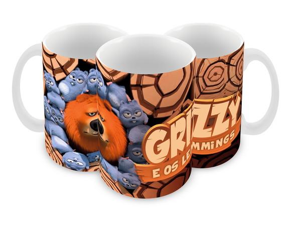 Caneca Polímero Grizzy e os Lemmings Personalizada