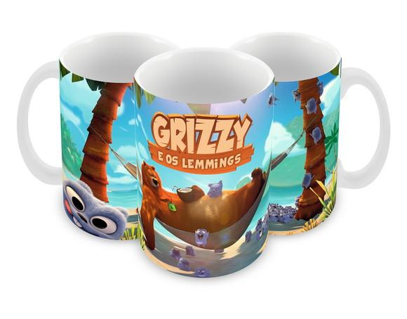 Caneca Polímero Grizzy e os Lemmings Personalizada