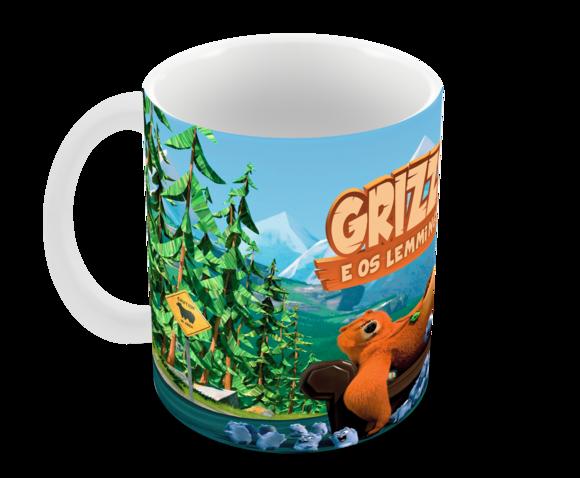 Caneca Polímero Grizzy e os Lemmings Personalizada
