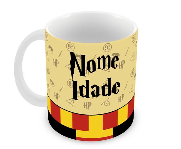 Caneca Polímero Harry Potter Nome e Idade Personalizada