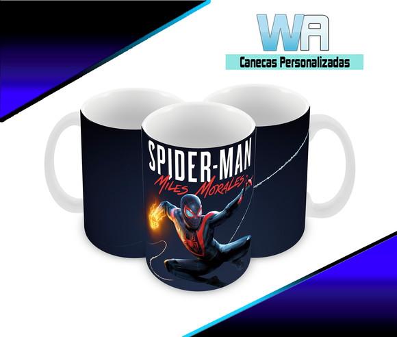 Caneca Polímero Homem Aranha Miles Morales Personalizada