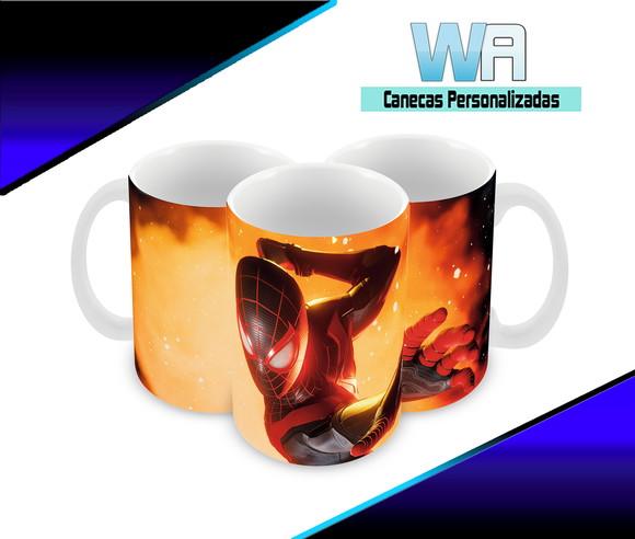 Caneca Polímero Homem Aranha Miles Morales Personalizada