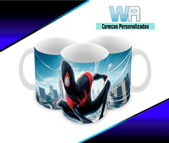 Caneca Polímero Homem Aranha Miles Morales Personalizada