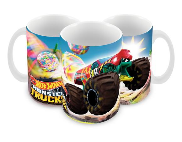 Caneca Polímero Hot Wheels Monster Trucks Personalizada
