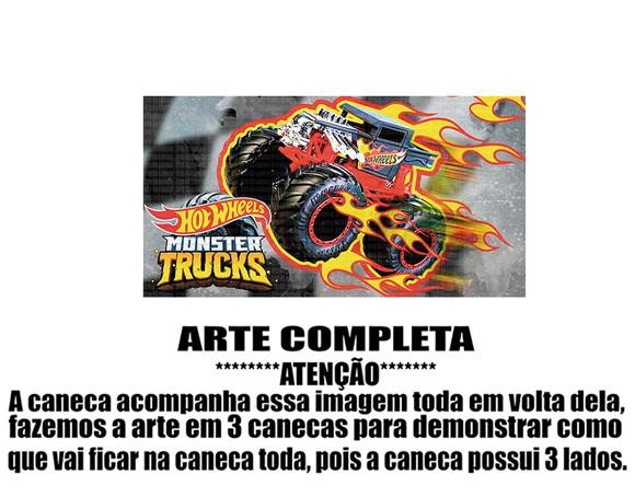 Caneca Polímero Hot Wheels Monster Trucks Personalizada