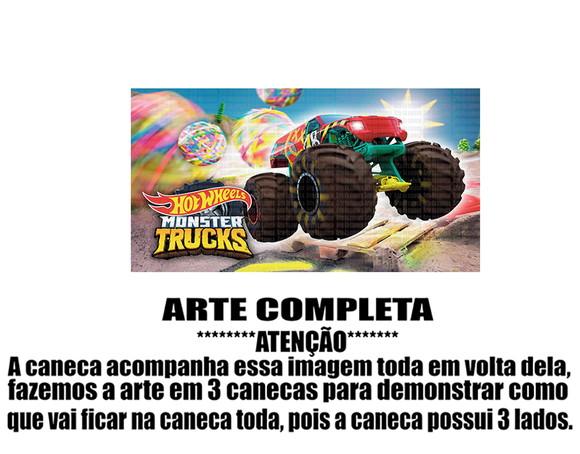 Caneca Polímero Hot Wheels Monster Trucks Personalizada