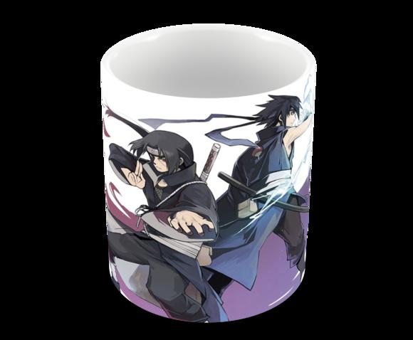 Caneca Polímero Itachi e Sasuke Personalizada