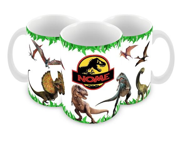 Caneca Polímero Jurassic World Seu Nome Personalizada