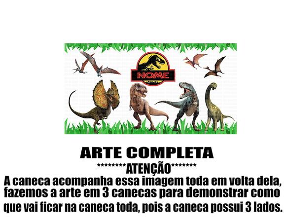 Caneca Polímero Jurassic World Seu Nome Personalizada