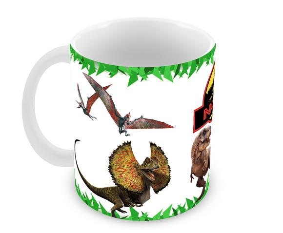 Caneca Polímero Jurassic World Seu Nome Personalizada