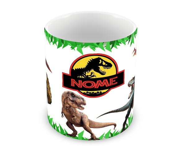 Caneca Polímero Jurassic World Seu Nome Personalizada