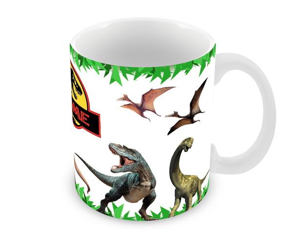 Caneca Polímero Jurassic World Seu Nome Personalizada