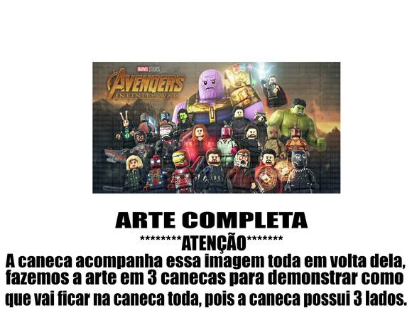 Caneca Polímero Lego Vingadores Personalizada