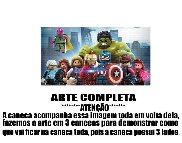 Caneca Polímero Lego Vingadores Personalizada