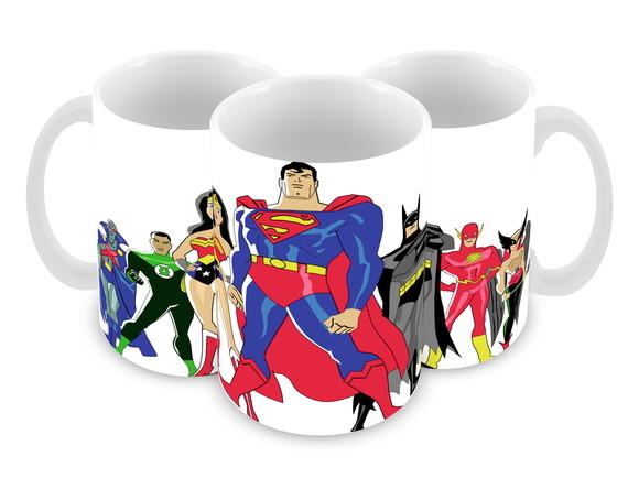 Caneca Polímero Liga da Justiça Personalizada