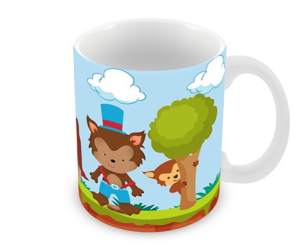 Caneca Polímero Lobo Mau Chapeuzinho Vermelho Personalizada