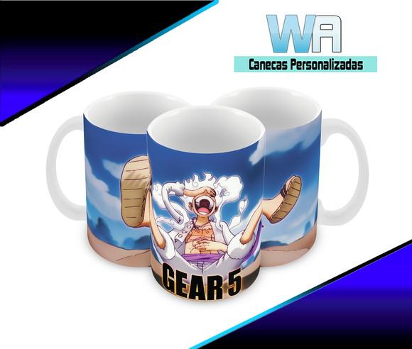 Caneca Polímero Luffy Gear 5 One Piece Personalizada