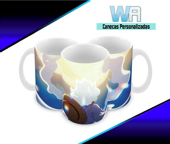 Caneca Polímero Luffy Gear 5 One Piece Personalizada