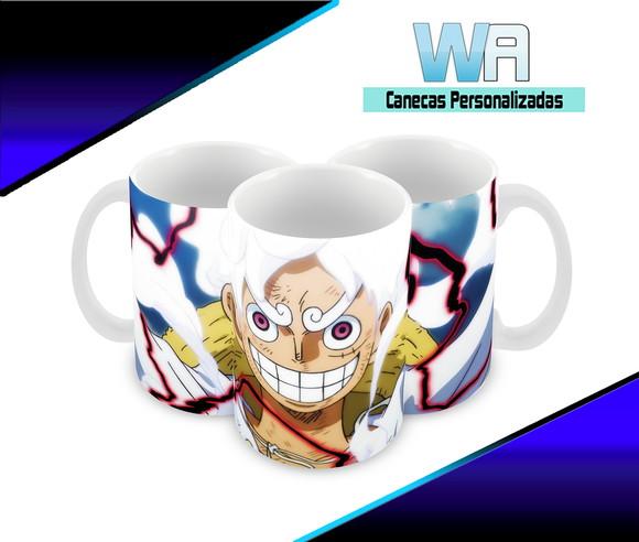 Caneca Polímero Luffy Gear 5 One Piece Personalizada