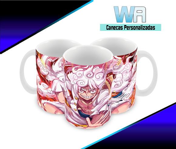 Caneca Polímero Luffy Gear 5 One Piece Personalizada