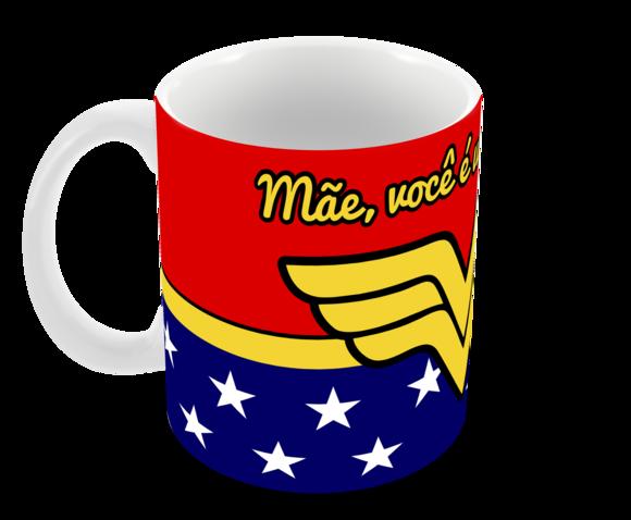 Caneca Polímero Mãe Maravilha Dia das Mães Personalizada