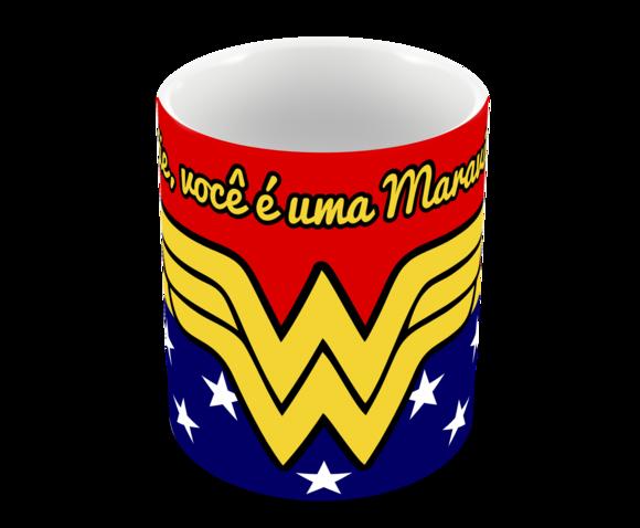 Caneca Polímero Mãe Maravilha Dia das Mães Personalizada