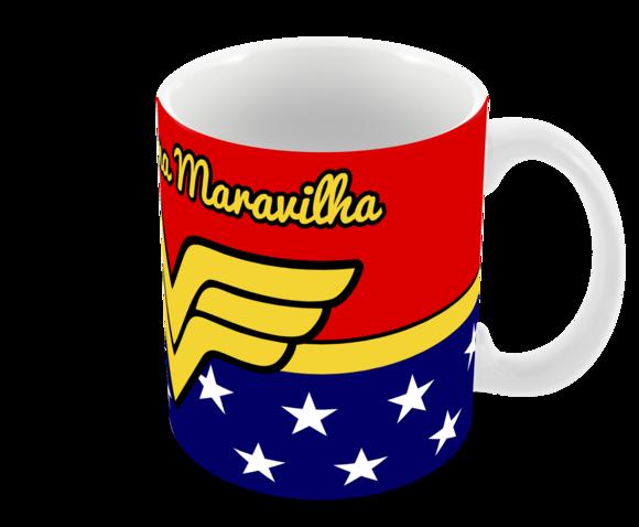 Caneca Polímero Mãe Maravilha Dia das Mães Personalizada
