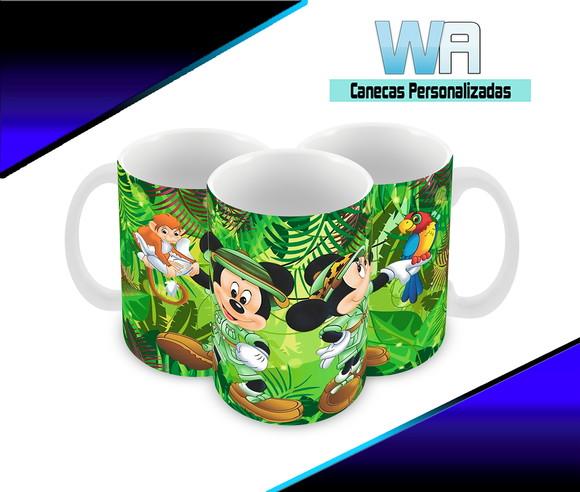 Caneca Polímero Mickey na Selva Personalizada