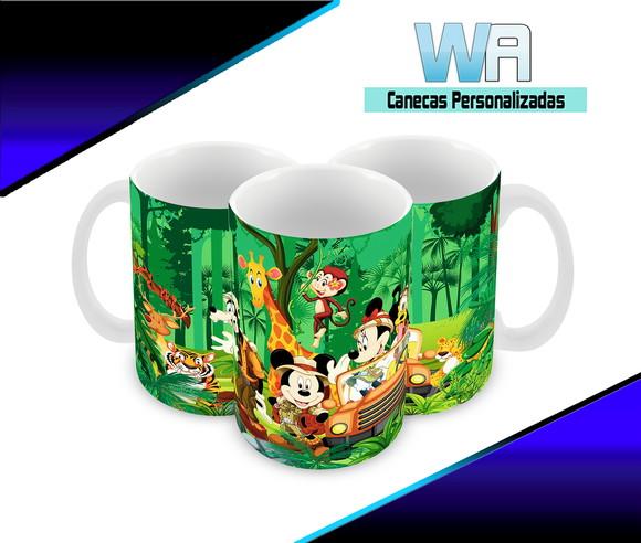 Caneca Polímero Mickey na Selva Personalizada