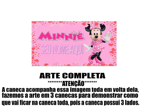 Caneca Polímero Minnie com Nome Personalizada