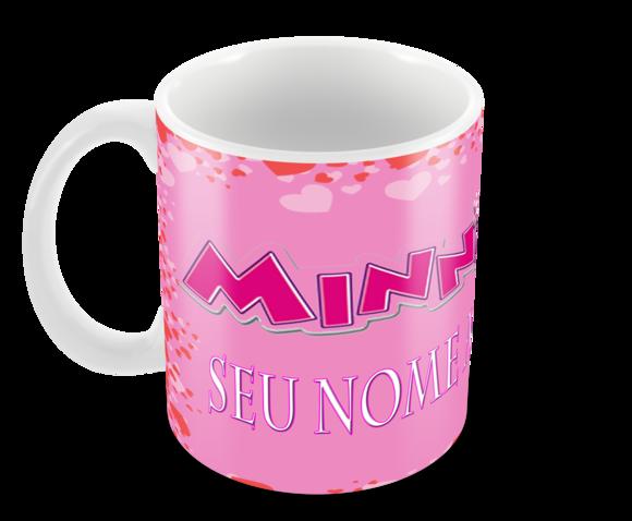 Caneca Polímero Minnie com Nome Personalizada