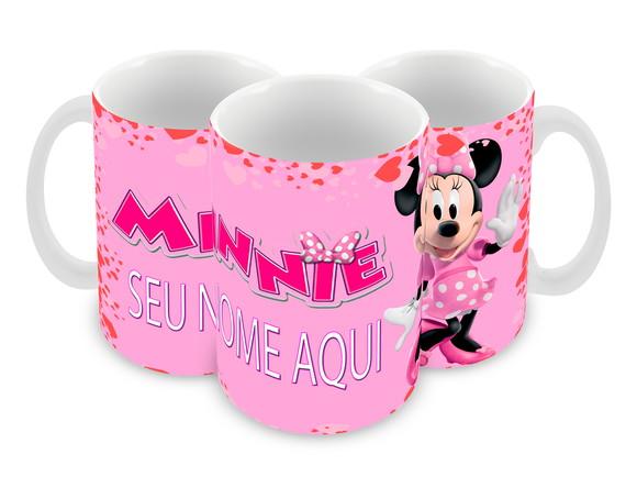 Caneca Polímero Minnie com Nome Personalizada