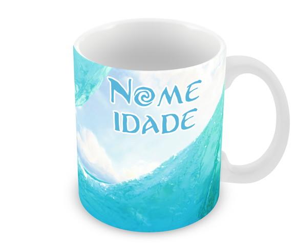 Caneca Polímero Moana Bebê Nome Personalizada