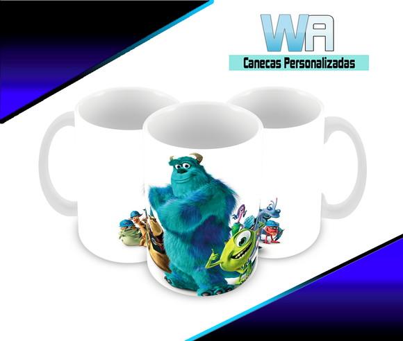 Caneca Polímero Monstros Sa Personalizada