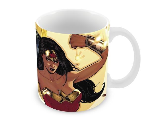 Caneca Polímero Mulher Maravilha e Capitão América