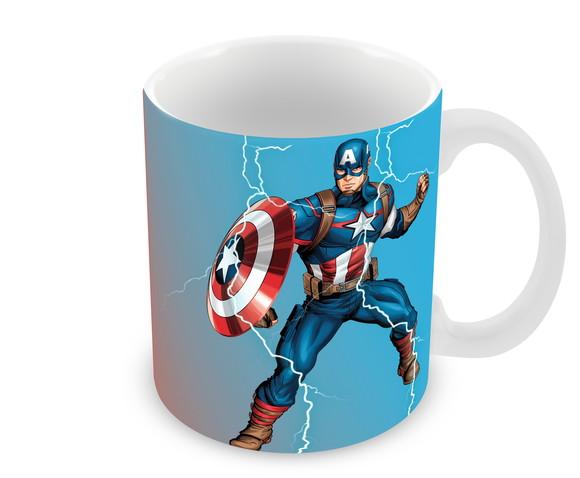 Caneca Polímero Mulher Maravilha e Capitão América