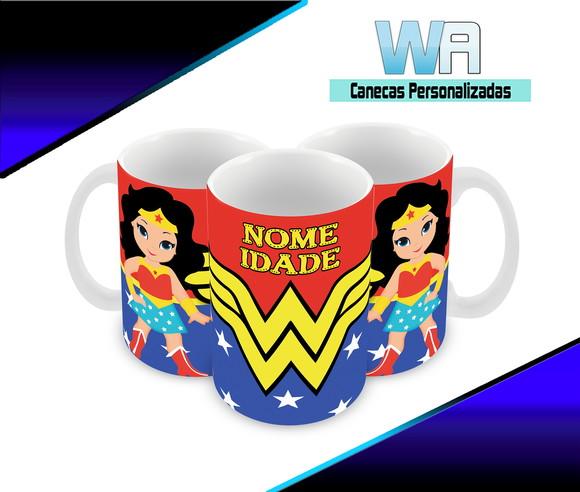 Caneca Polímero Mulher Maravilha Personalizada