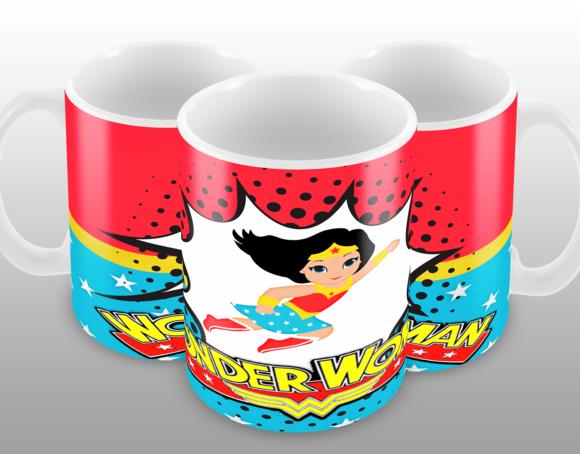 Caneca Polímero Mulher Maravilha Personalizada