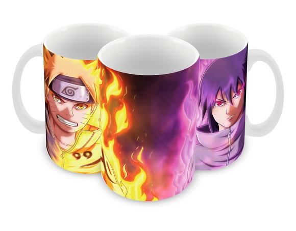 Caneca Polímero Naruto e Sasuke Personalizada