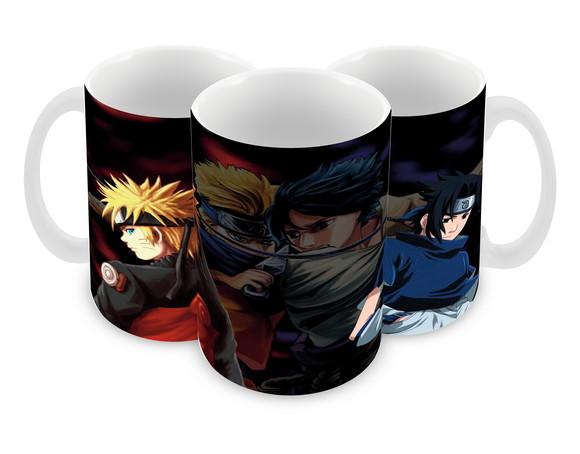 Caneca Polímero Naruto e Sasuke Personalizada